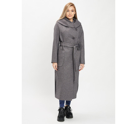 Пальто демисезонное серого цвета 42107Sr