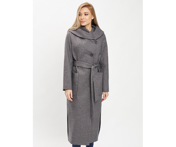 Пальто демисезонное серого цвета 42107Sr