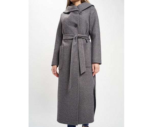 Пальто демисезонное серого цвета 42107Sr