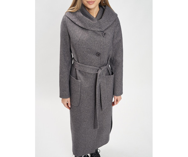 Пальто демисезонное серого цвета 42107Sr