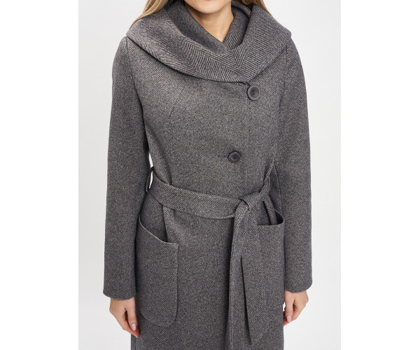 Пальто демисезонное серого цвета 42107Sr