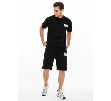 Костюм шорты и футболка черного цвета 9182Ch