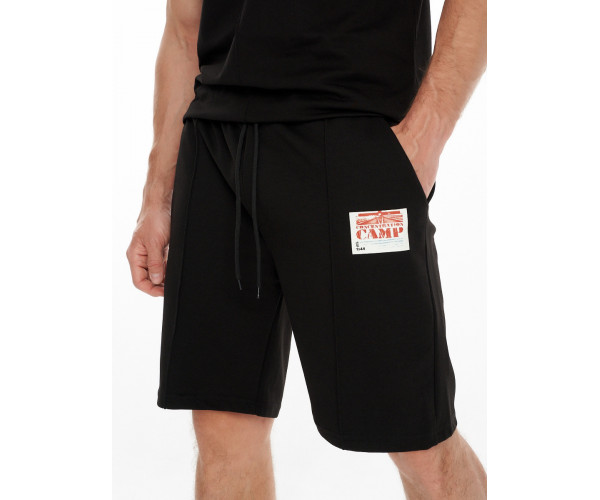 Костюм шорты и футболка черного цвета 9182Ch