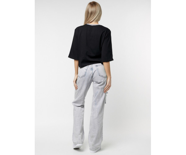 Топ футболка женская черного цвета 14063Ch