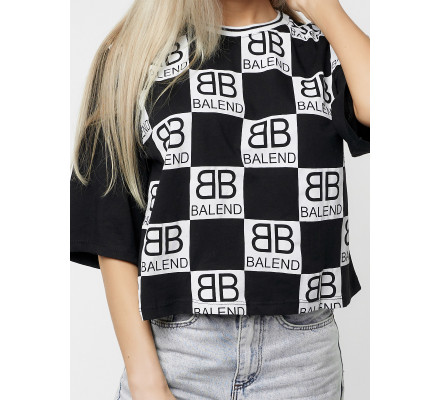 Топ футболка женская черного цвета 14063Ch