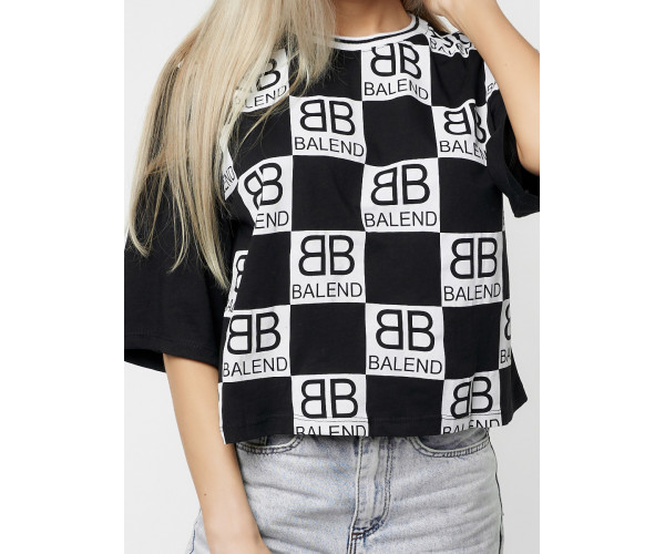 Топ футболка женская черного цвета 14063Ch