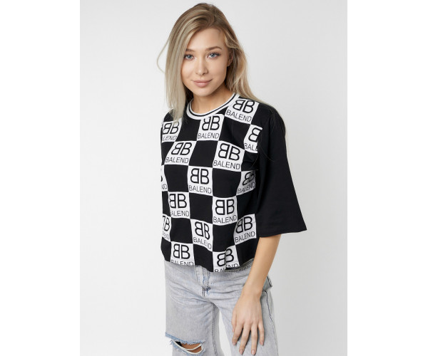 Топ футболка женская черного цвета 14063Ch