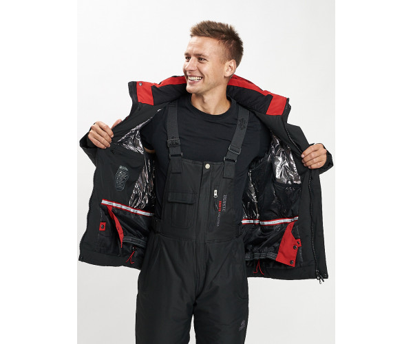 Горнолыжный костюм мужской красного цвета 077013Kr