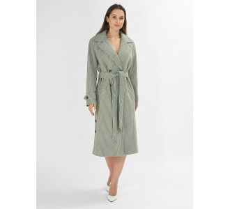 Пальто демисезонное зеленого цвета 42122Z