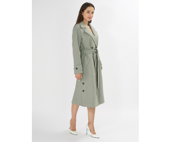 Пальто демисезонное зеленого цвета 42122Z