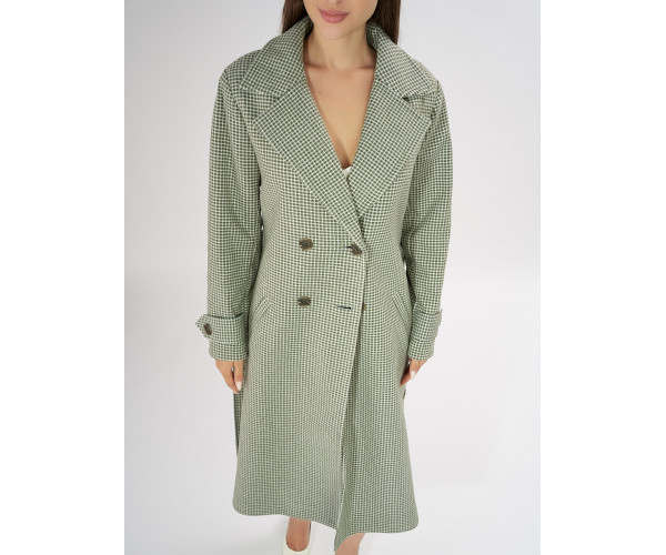 Пальто демисезонное зеленого цвета 42122Z