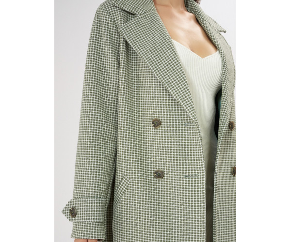 Пальто демисезонное зеленого цвета 42122Z