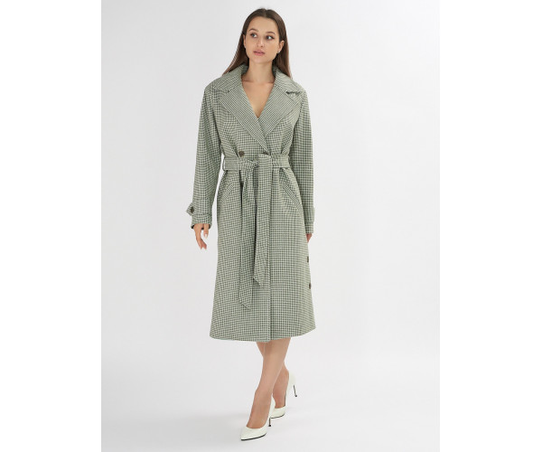 Пальто демисезонное зеленого цвета 42122Z