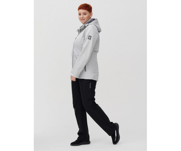 Костюм  bigsize светло-серого цвета 02031-1SS