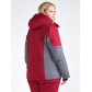 Женская зимняя горнолыжная куртка большого размера бордового цвета 1934Bo