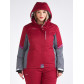 Женская зимняя горнолыжная куртка большого размера бордового цвета 1934Bo