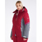 Женская зимняя горнолыжная куртка большого размера бордового цвета 1934Bo