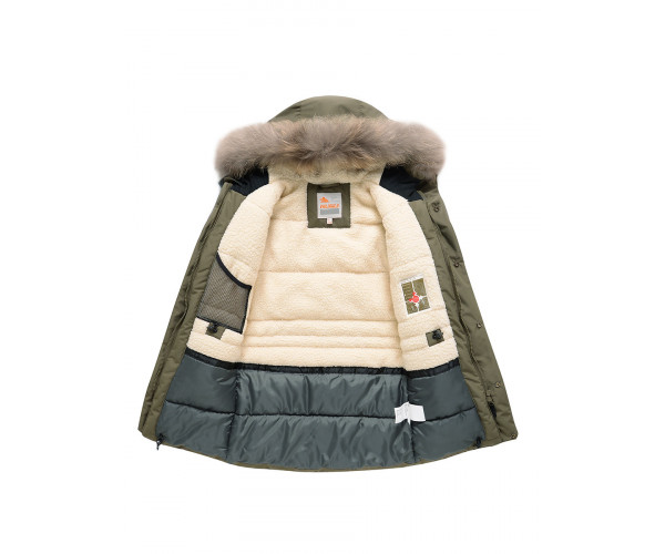 Парка зимняя Valianly для мальчика хаки цвета 90431Kh