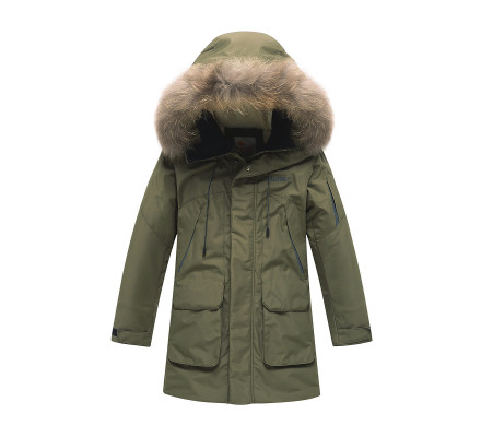 Парка зимняя Valianly для мальчика хаки цвета 90431Kh