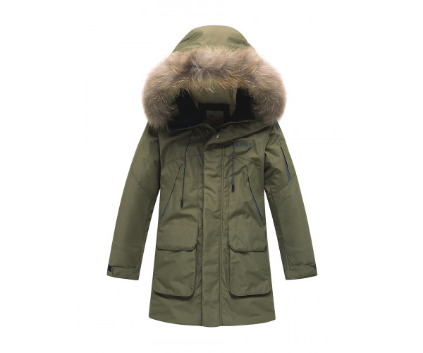 Парка зимняя Valianly для мальчика хаки цвета 90431Kh