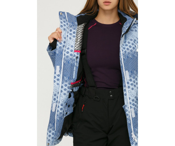 Женский зимний костюм горнолыжный синего цвета 01803S