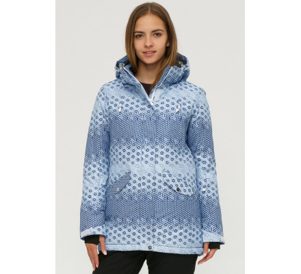 Женская зимняя горнолыжная куртка синего цвета 1803S