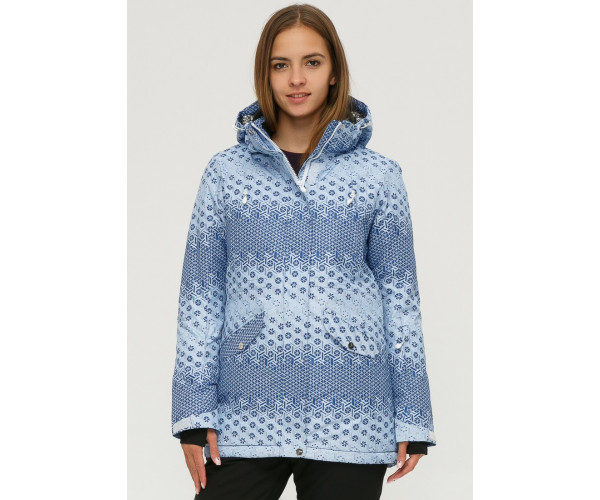 Женский зимний костюм горнолыжный синего цвета 01803S