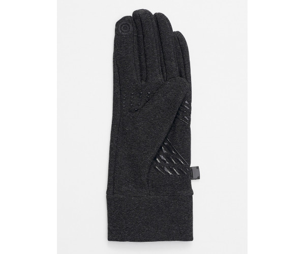 Спортивные перчатки демисезонные женские темно-серого цвета 644TC