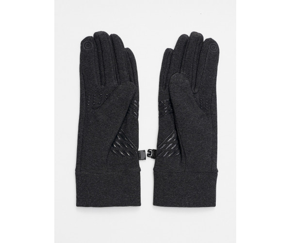 Спортивные перчатки демисезонные женские темно-серого цвета 644TC