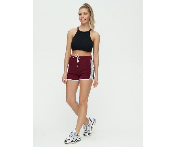 Спортивные шорты женские бордового цвета 3008Bo