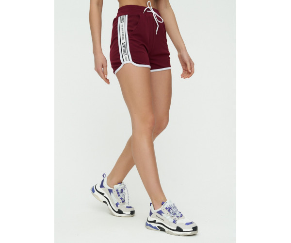 Спортивные шорты женские бордового цвета 3008Bo
