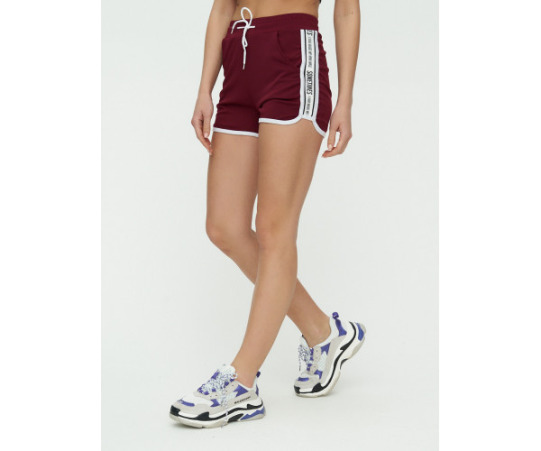 Спортивные шорты женские бордового цвета 3008Bo