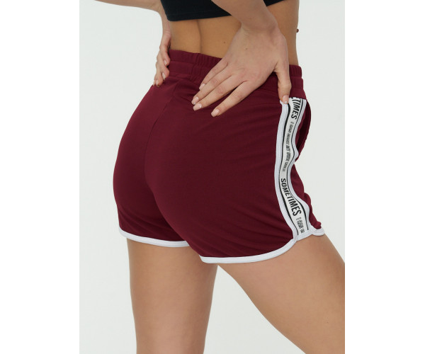 Спортивные шорты женские бордового цвета 3008Bo