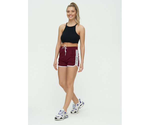 Спортивные шорты женские бордового цвета 3008Bo