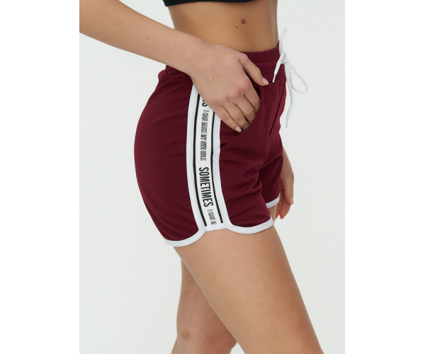 Спортивные шорты женские бордового цвета 3008Bo