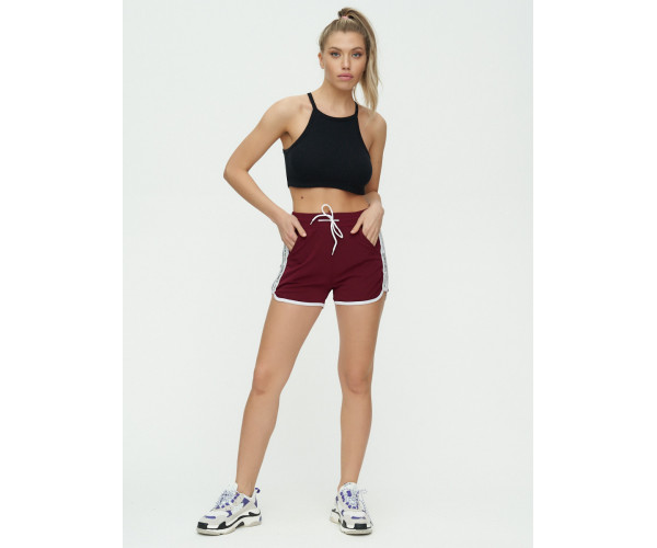 Спортивные шорты женские бордового цвета 3008Bo