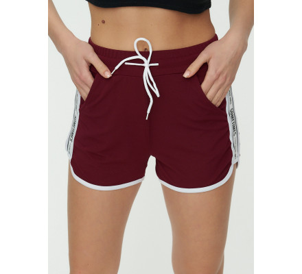 Спортивные шорты женские бордового цвета 3008Bo