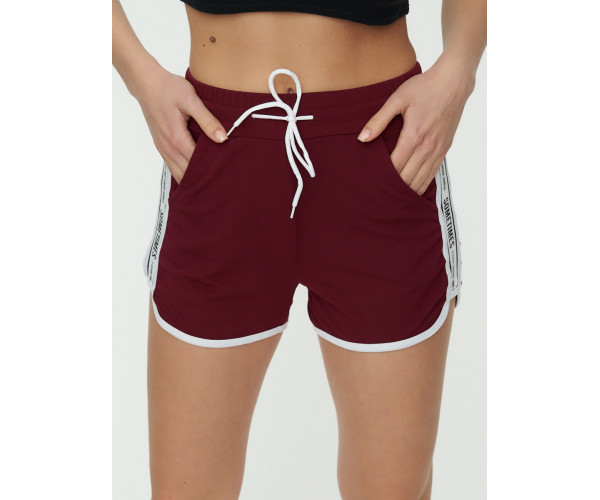 Спортивные шорты женские бордового цвета 3008Bo