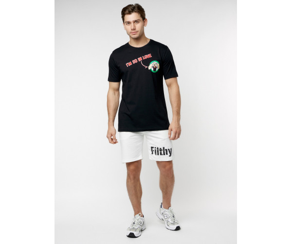 Мужская футболка с принтом черного цвета 221168Ch