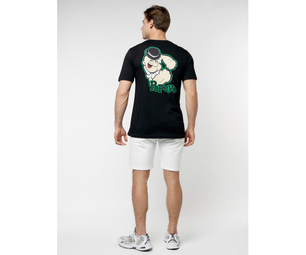 Мужская футболка с принтом черного цвета 221168Ch