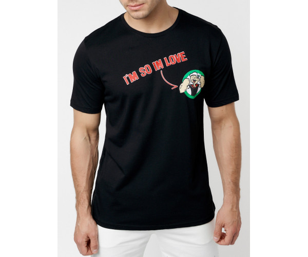 Мужская футболка с принтом черного цвета 221168Ch