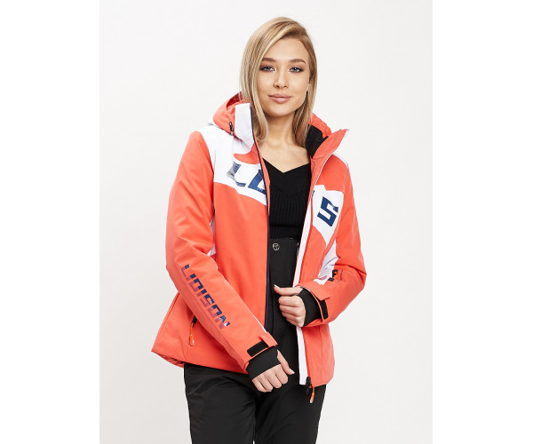 Горнолыжная куртка женская оранжевого цвета 77030O