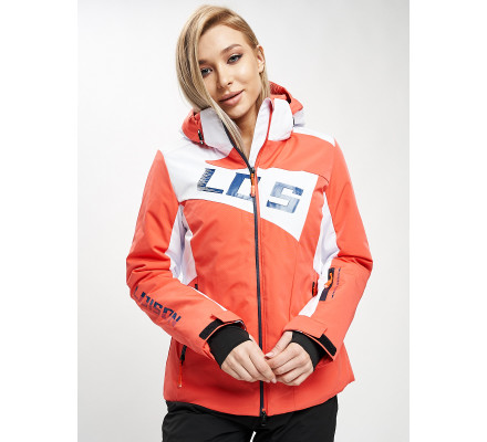 Горнолыжная куртка женская оранжевого цвета 77030O