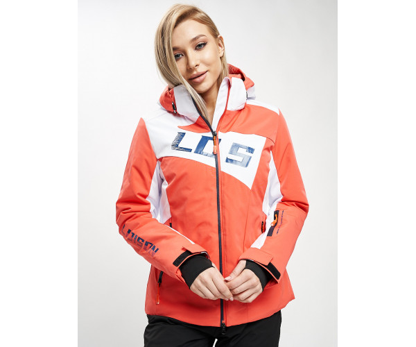 Горнолыжная куртка женская оранжевого цвета 77030O