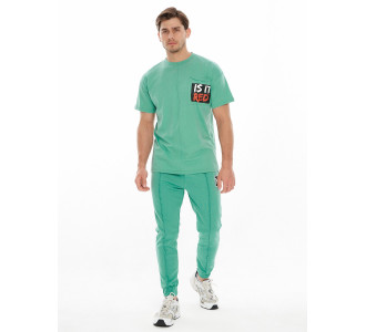 Костюм джоггеры с футболкой салатового цвета 9181Sl