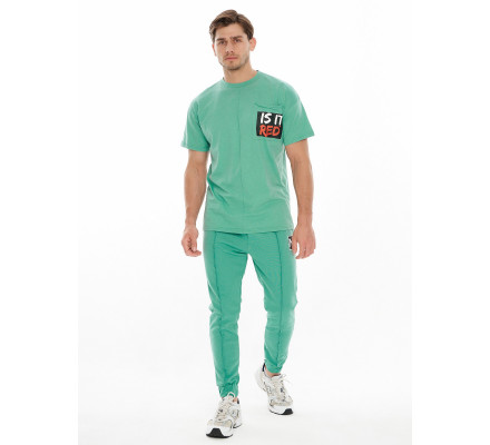 Костюм джоггеры с футболкой салатового цвета 9181Sl