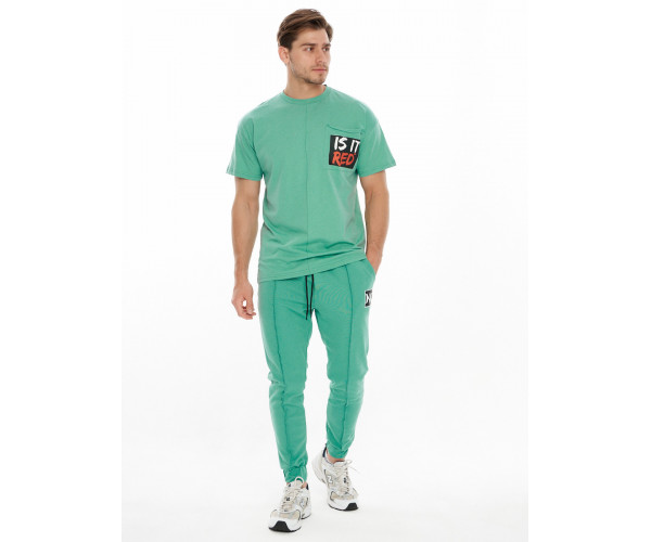 Костюм джоггеры с футболкой салатового цвета 9181Sl