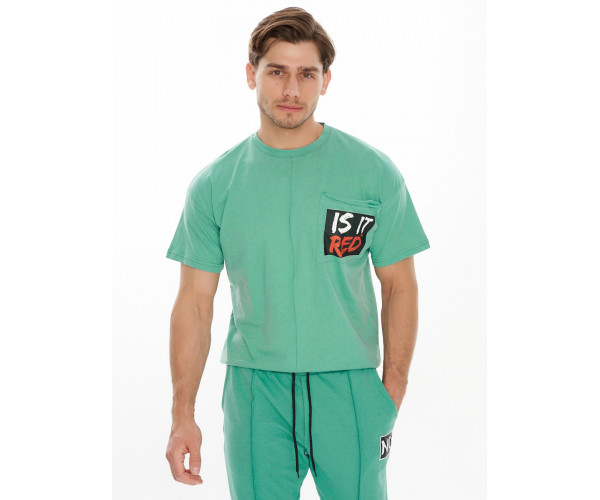 Костюм джоггеры с футболкой салатового цвета 9181Sl