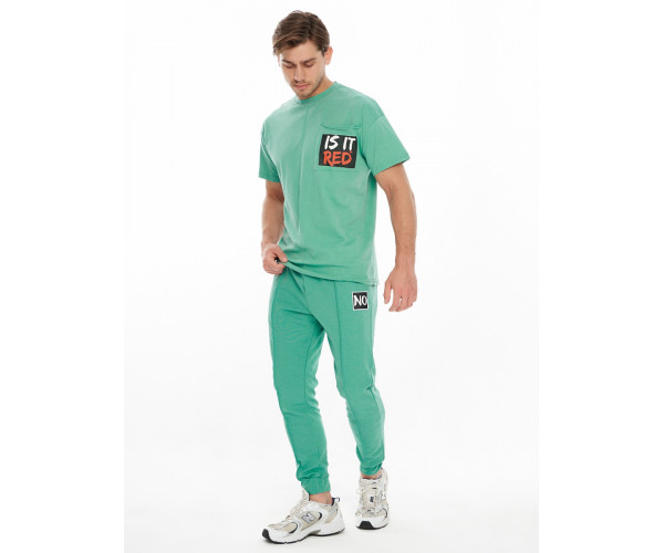 Костюм джоггеры с футболкой салатового цвета 9181Sl