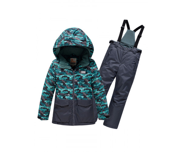 Горнолыжный костюм Valianly для мальчика темно-зеленого цвета 9015TZ